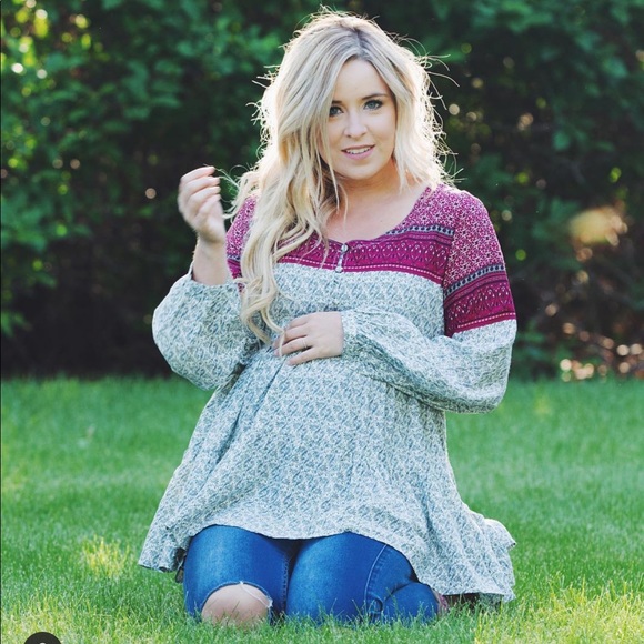 White Printed Flowy Tunic - Picture 3 of 3